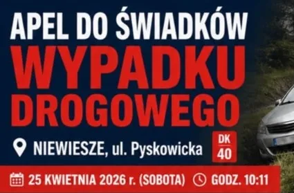 Apel do świadków wypadku drogowego w Niewieszu na ul. Pyskowickiej