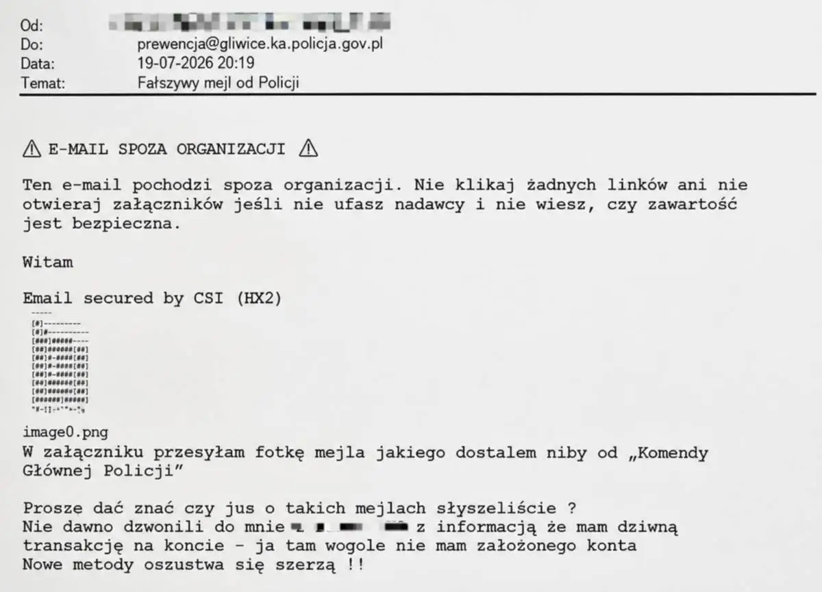 Ostrzeżenie przed oszustami podszywającymi się pod Policję