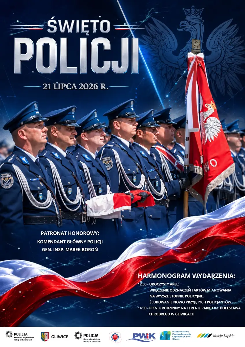 Wojewódzkie obchody Święta Policji 2026 w Gliwicach dla mediów